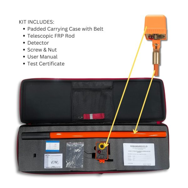 Metravi 275HP1 Non-contact High Voltage Detector with FRP Rod Kit and accessories