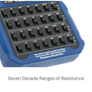 CEM R-100 Resistance Decade Box offers Seven Decade Ranges of Resistance