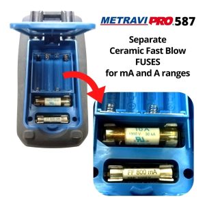 Metravi PRO-587 Digital TRMS Industrial Professional Multimeter with two separate fuses