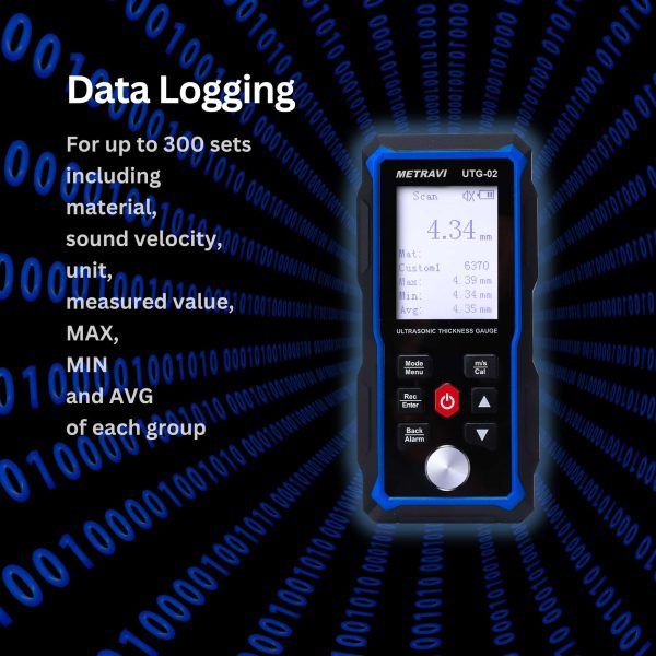 Metravi UTG-02 Ultrasound Thickness Gauge features a 2000mAh Rechargeable Battery with C type Interface