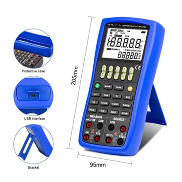 Metravi 14+ Universal Source Thermocouple Calibrator Size and dimensions