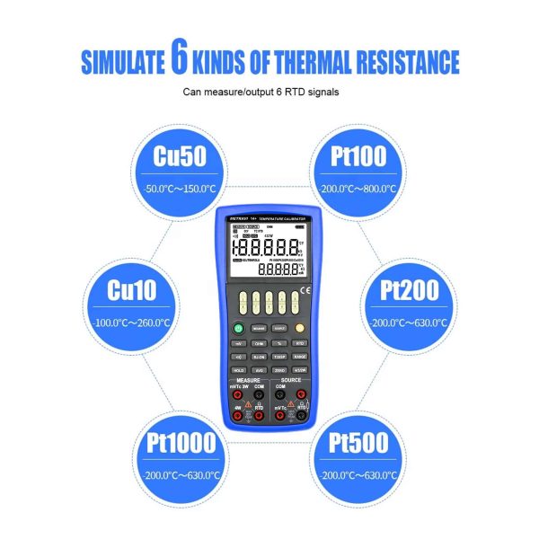 Metravi 14+ Universal Source Thermocouple Calibrator can stimulate 6 kinds of Thermal Resistance