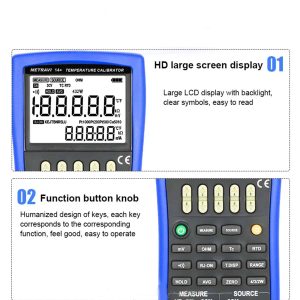 Metravi 14+ Universal Source Thermocouple Calibrator features large HD display and function buttons
