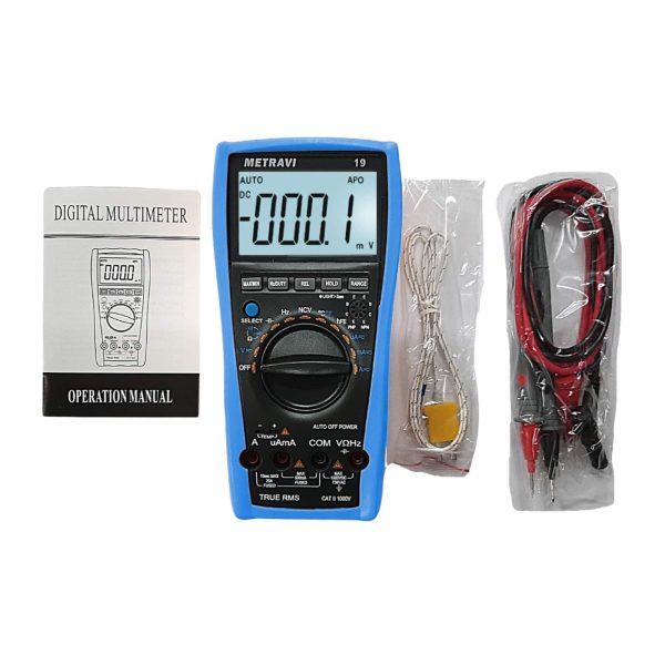 Metravi 19 Digital TRMS Multimeter accessories and product kit