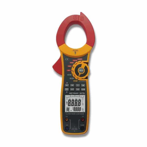 Metravi 307N Digital Clamp On Power Meter for Single and Three Phase Load with USB Interface