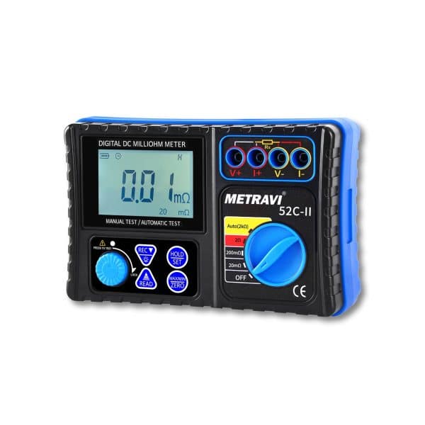 Metravi 52C-II Milli Ohms Meter Angled View