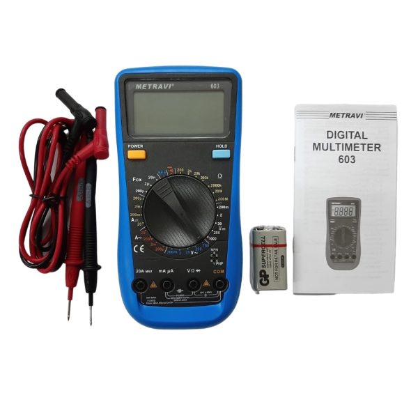 Metravi 603 Digital Multimeter product kit and accessories
