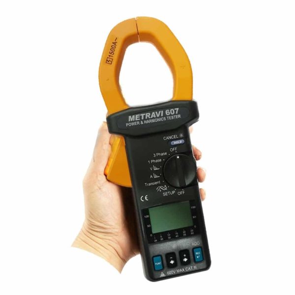 Metravi 607 Digital Clamp-on Power Meter in hand