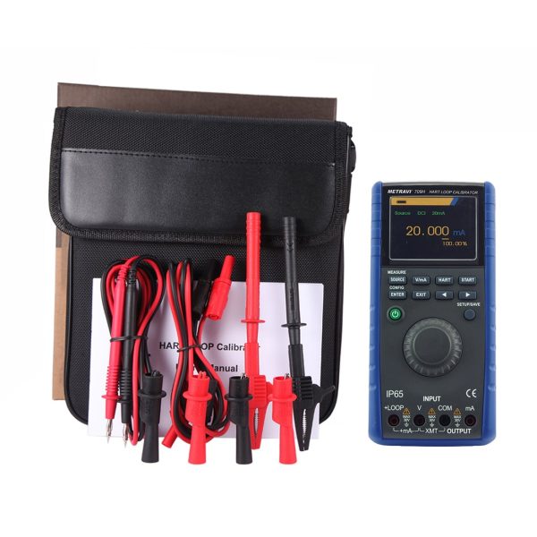 Metravi 709H HART Loop Calibrator product kit with carry bag