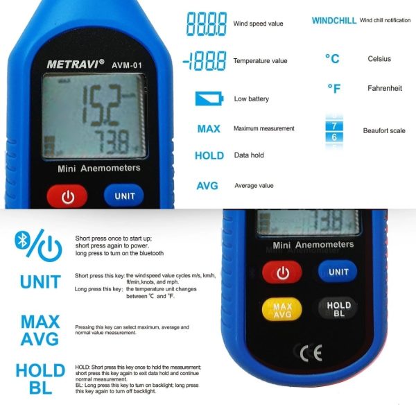 Metravi AVM-01 Digital Mini Anemometer features