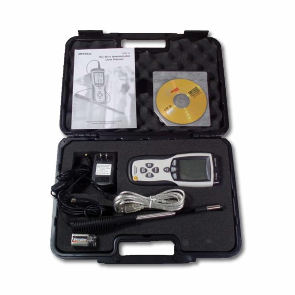 Metravi AVM-10 Hot Wire Anemometer with USB Interface Product Kit with accessories