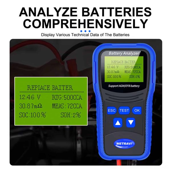 Metravi BT-200 Battery Analyser analyses batteries comprehensively