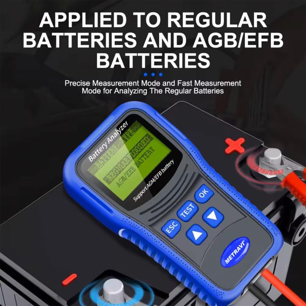 Metravi BT-200 Battery Analyser can be applied to regular as well as AGB EFB batteries
