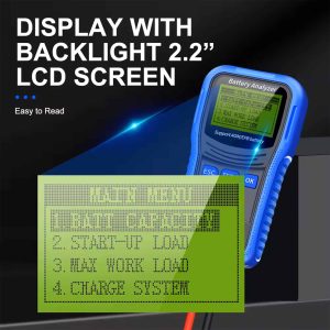 Metravi BT-200 Battery Analyser features a backlit clear LCD display