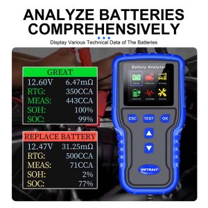 Metravi BT-220 Battery Analyser tests batteries comprehensively