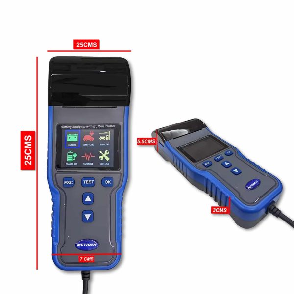 Metravi BT-900 Battery Analyser With Built-In Printer Product Dimensions