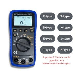Metravi CAL-400T Universal Calibrator Supports 8 Thermocouple types for both Measurement and Output