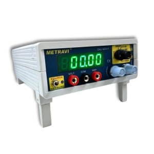 Metravi CAL-404-4 mV mA RTD Calibrator has stand to view the display