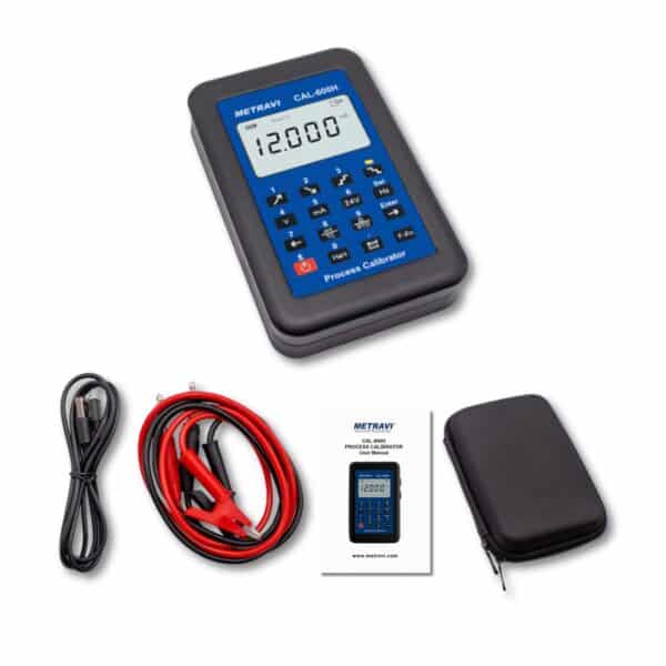 Metravi CAL-600H Multifunction Process Calibrator product kit and accessories