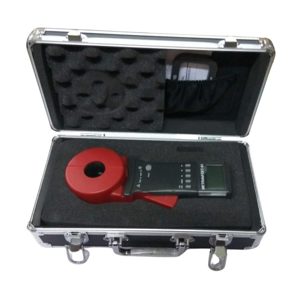CET-01 Clamp On Ground Resistance Tester comes in a hard carry case