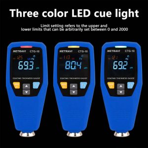 Metravi CTG-10 Coating Thickness Gauge has a three colour LED cue light