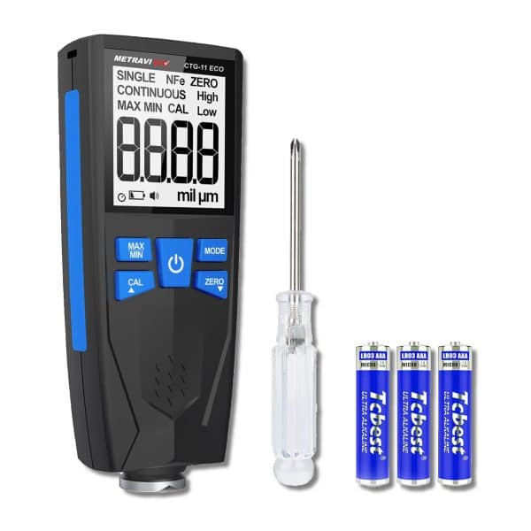 Metravi CTG-11 ECO Coating Thickness Gauge comes with alkaline batteries