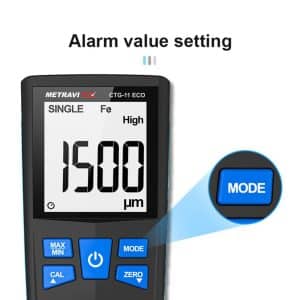 Metravi CTG-11 ECO Coating Thickness Gauge features an alarm value setting