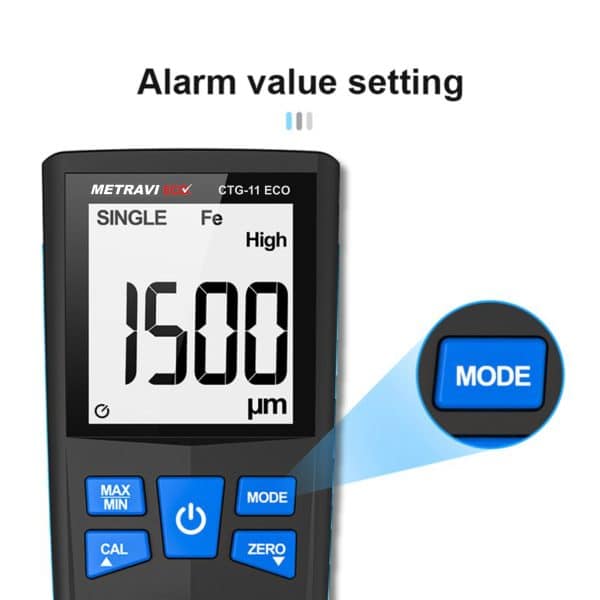 Metravi CTG-11 ECO Coating Thickness Gauge features an alarm value setting