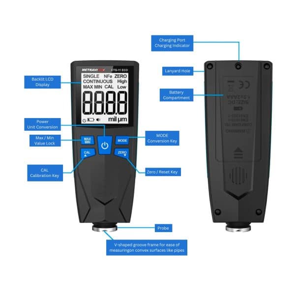 Metravi CTG-11 ECO Coating Thickness Gauge features and functions