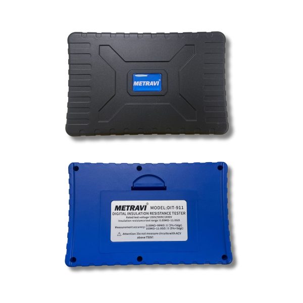 Metravi DIT-911 Digital Insulation Tester cover and back view