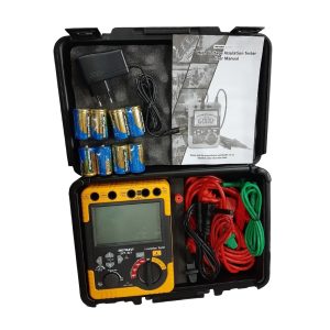 Metravi DIT-921 Digital Insulation Tester product kit with carry case