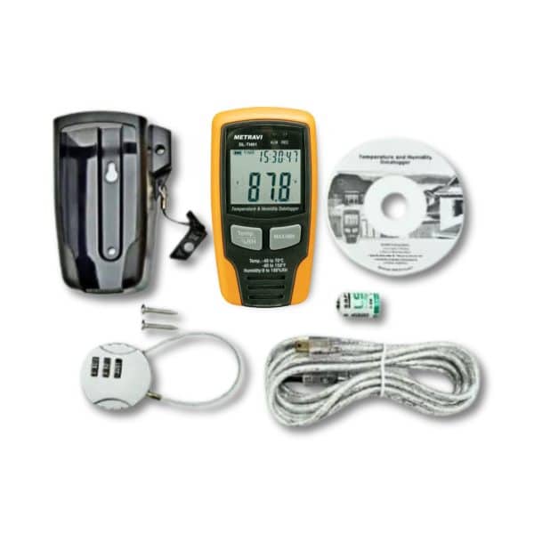 Metravi DL-TH-01 Temperature and Humidity Data Logger Product Kit and accessories
