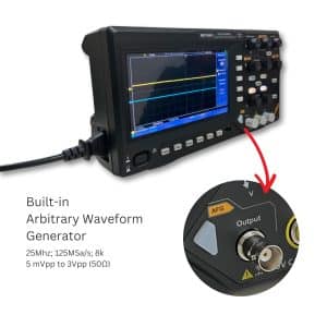 Metravi DSO-6100AWG Digital Storage Oscilloscope with Arbitrary Function Generator has a built in Waveform Generator
