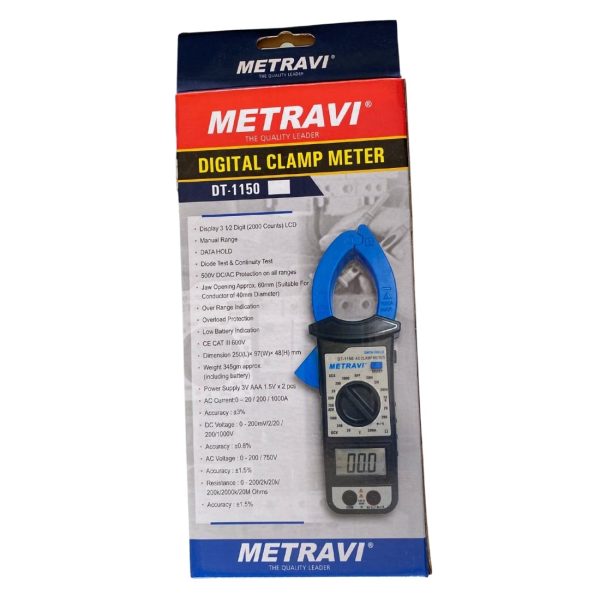 Metravi DT-1150 Digital AC Clamp Meter product box