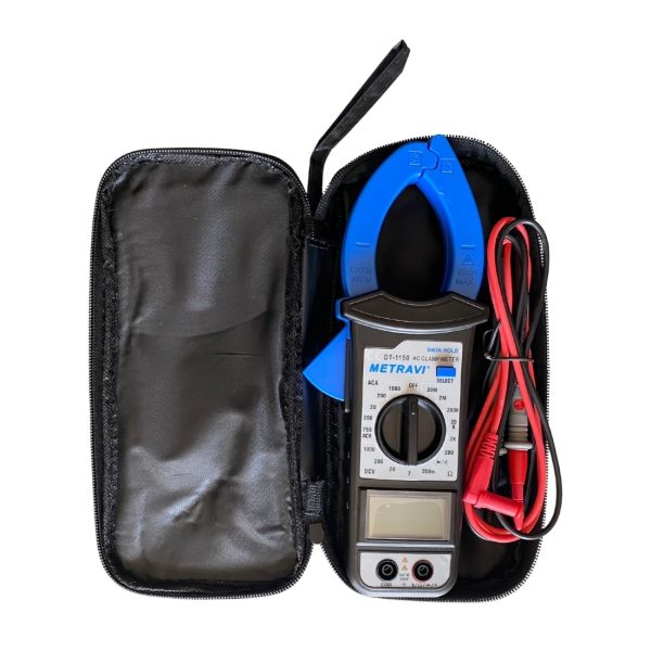 Metravi DT-1150 Digital AC Clamp Meter product kit & accessories