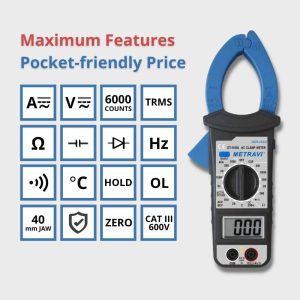 Metravi DT-1350AT Digita; AC DC Clamp Meter features and specifications