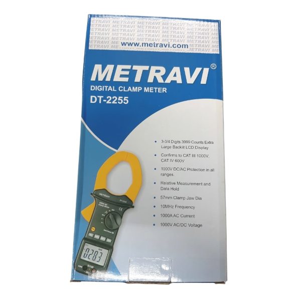 Metravi DT-2255 Digital AC_DC Clamp Meter packing box
