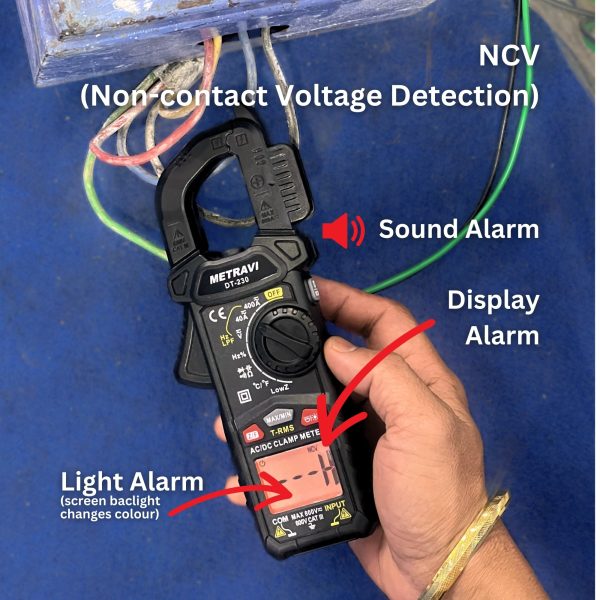 Metravi DT-230 Digital TRMS AC DC Clamp Meter 2024 Model features NCV detection