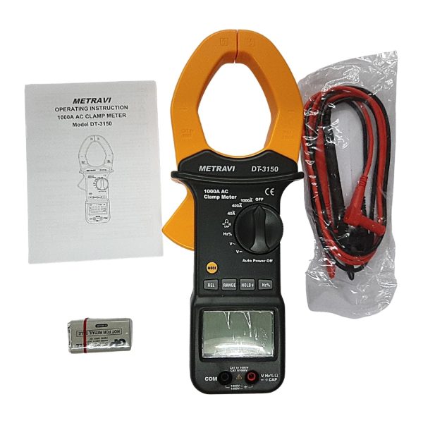 Metravi DT-3150 Digital AC Clamp Meter product kit