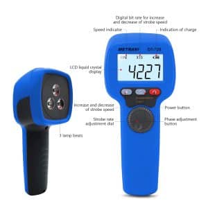 Metravi DT-720 LED Stroboscope Buttons and Display