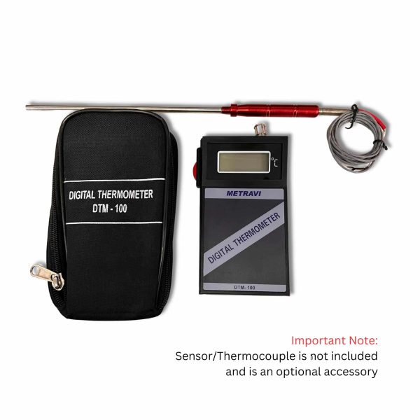 Metravi DTM-100 General Purpose Thermometer does not come with the thermocouple - the sensor is an optional accessory