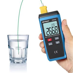 Metravi DTM-903 Digital Thermometer can measure contact temperature with K/J type thermocouple