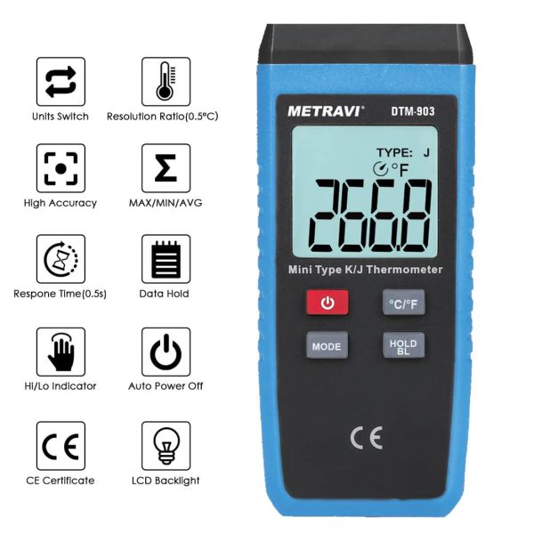Metravi DTM-903 Digital Thermometer features