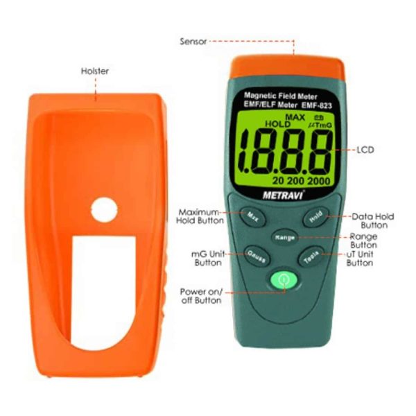 Metravi EMF-823 Magnetic Field EMF ELF Meter product features