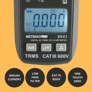 Metravi PRO EV-C1 Digital TRMS AC DC Clamp Meter features and specifications