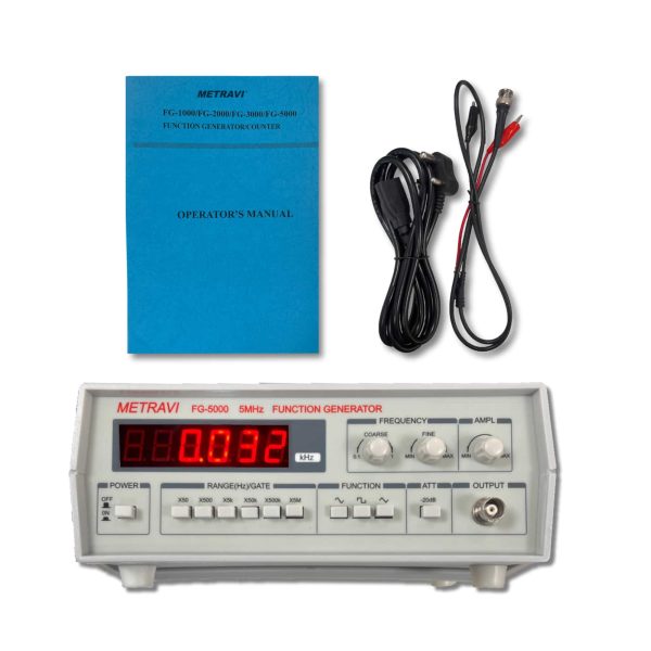 Metravi FG-5000 Function Generator 2024 Model Product Kit with Accessories
