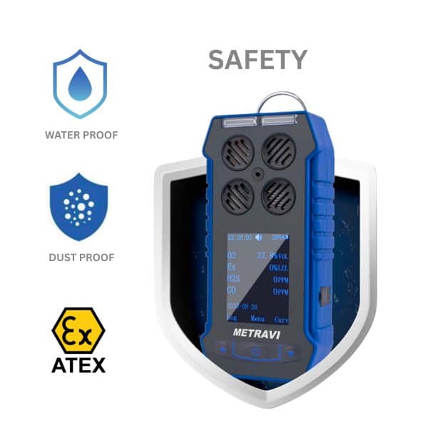 Metravi GD-09-4M 2025 Model 4-in-1 Multi Gas Detector is dustproof waterproof explosion proof