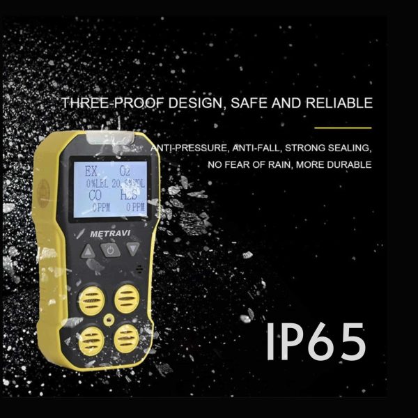 Metravi GD-09-4M 4-in-1 Gas Detector is IP64 dust and water proof