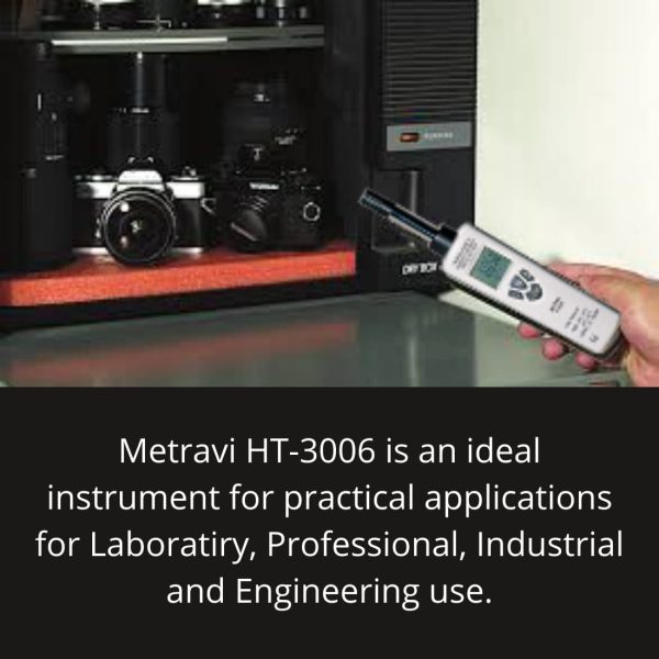 Metravi HT-3006 Temperature and Humidity Meter with Dew Point and Wet Bulb - ideal instrument for labs, professionals, industrial, engineering