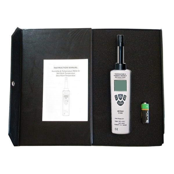 Metravi HT-3006 Temperature and Humidity Meter with Dew Point and Wet Bulb product kit